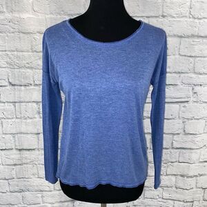 Aerie dropped shoulder scoopneck essential Longsleeve top blue sz XS women